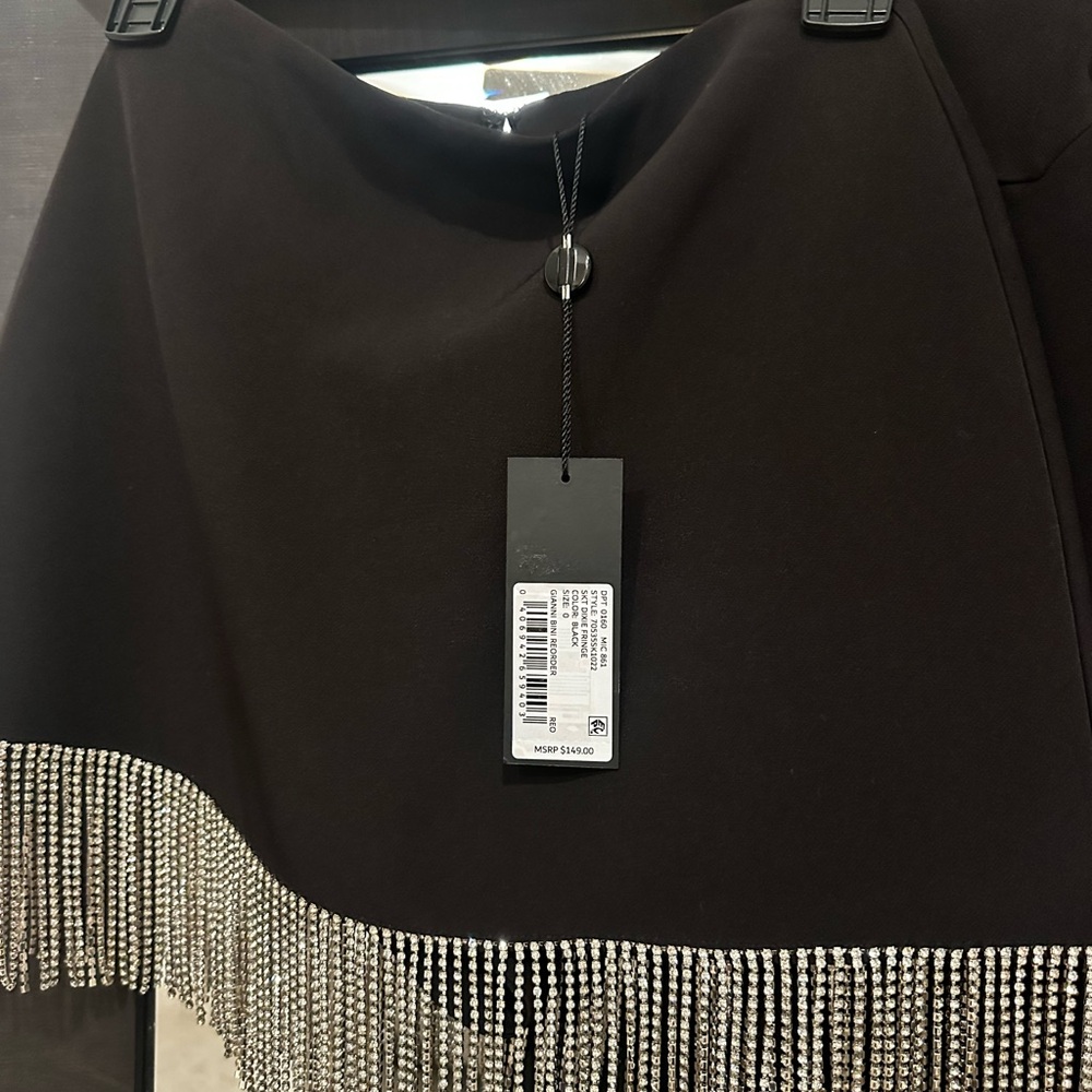 Gianni Bini Black Blazer Dress with Silver Fringe - Picture 6 of 11